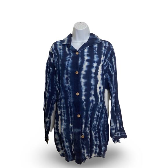 Dotti Blue Tie Dye Shirt - Picture 1 of 6